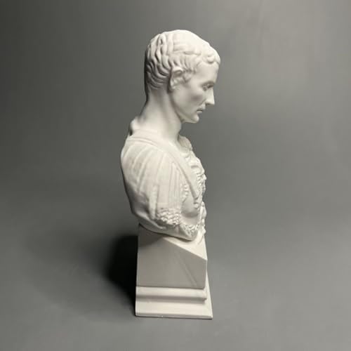 Julius Caesar Roman Bust Statue - White Plaster Decor