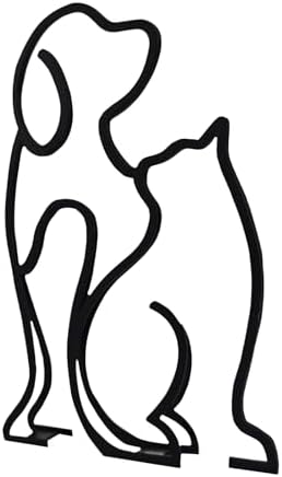 Modern Metal Cat Wall Art Sculpture Black Minimalist Design