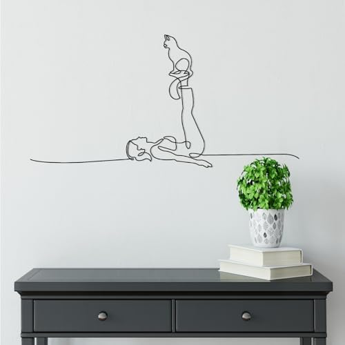 Seemy Cat Decor Wall Art Black Cat Sculpture