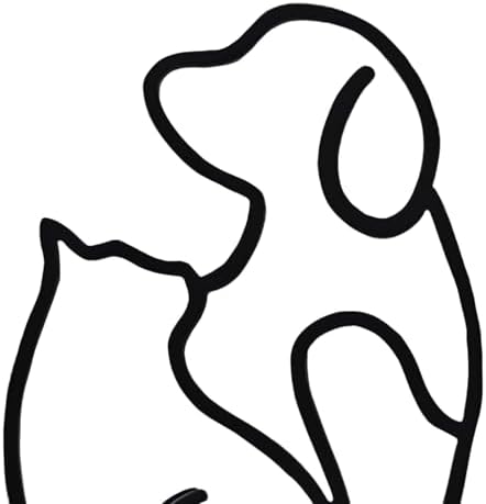 Modern Metal Cat Wall Art Sculpture Black Minimalist Design