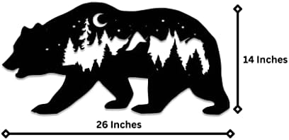 METAPLEX Bear Wall Art - 14 x 26 Black Aluminum Composite Sculpture