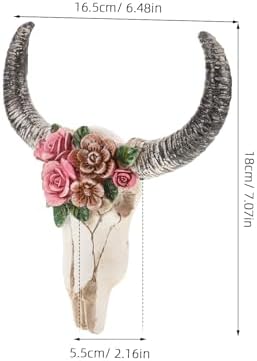 Luxshiny Floral Cow Skull Wall Decor 3D Sculpture
