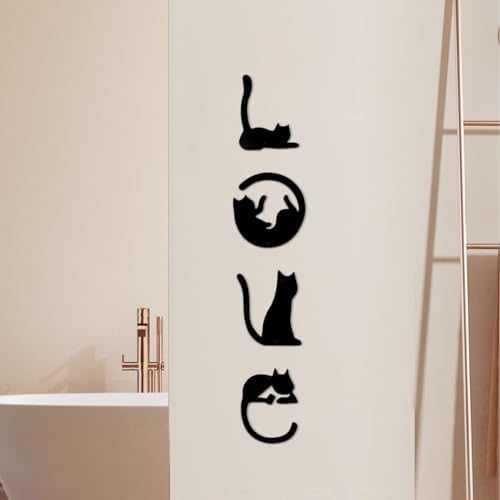 LONG XIN 4PCS Metal Cat Wall Art Decor