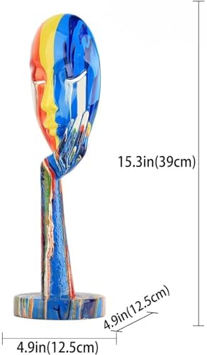 Suruim Colorful Female Face Abstract Sculpture Statue