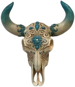 De Leon Collections Southwestern White Longhorn Cow Bull Skull Wall Sculpture