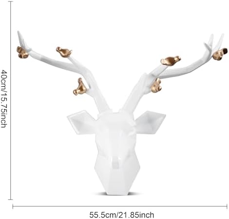 Modern Geometric White Deer Head Wall Decor 215x155in
