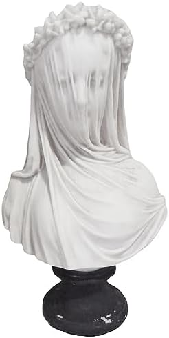 Veiled Maiden Bust Statue Gothic Home Decor
