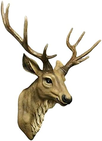 Fenteer 3D Deer Head Wall Sculpture Natural Color