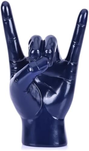 Qianling 77 Inch Blue Resin Rock On Hand Statue