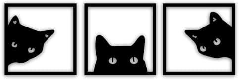 GM Grow 3-Piece Black Cat Wall Sculptures