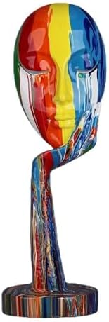 Suruim Colorful Female Face Abstract Sculpture Statue