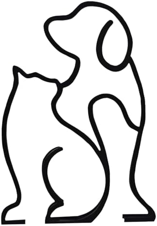 Modern Metal Cat Wall Art Sculpture Black Minimalist Design