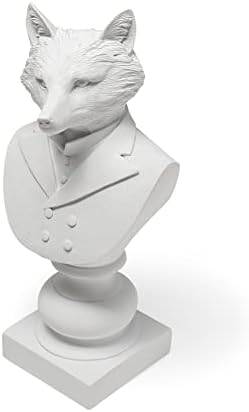 HomeRoots White Resin Fox Bust Decor Piece