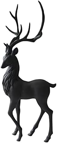 Creative Reindeer Ornament Figurine Craft Elk Sculpture Black Standing