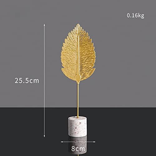 Modern Gold Leaf Statues Desktop Decor Sculpture with Base
