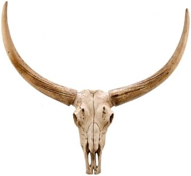 Hand Carved Longhorn Cow Skull Wall Decor