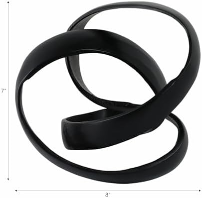 Sagebrook Home Modern Aluminum Sculpture Black 7 Inch