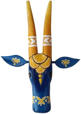 Tarang Arts Wooden Handpainted Cow Head Wall Hanging
