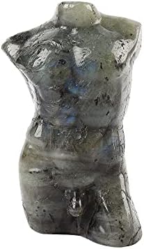 345 Inch Natural Quartz Labradorite Sculpture Energy Healing Stone