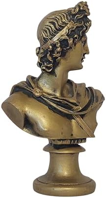 Apollo Bust Alabaster Sculpture with Bronze Finish 590 Inch