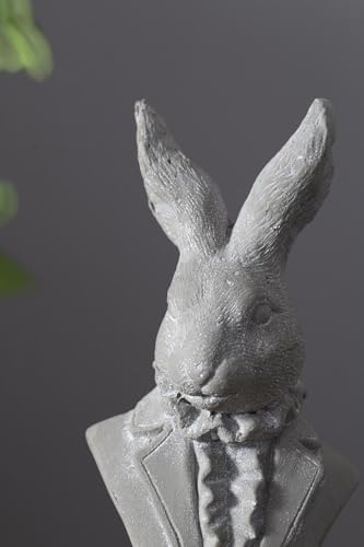 Cement Rabbit Sculpture 11-Inch Garden Decor