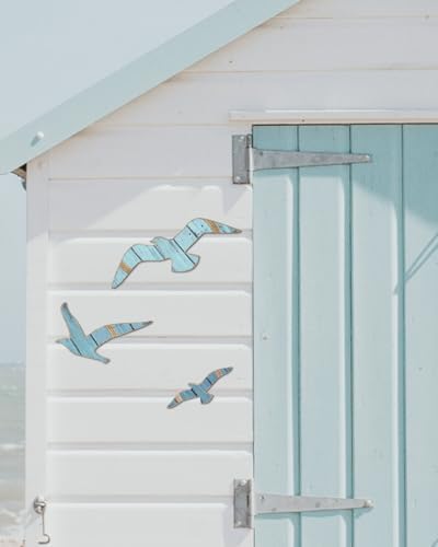 Putuo Decor 3pcs Wooden Seagull Wall Decor Set