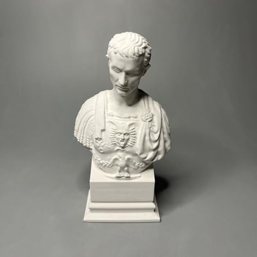 Julius Caesar Roman Bust Statue - White Plaster Decor