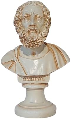 Homer Bust Statue Alabaster Figurine 6 Inch