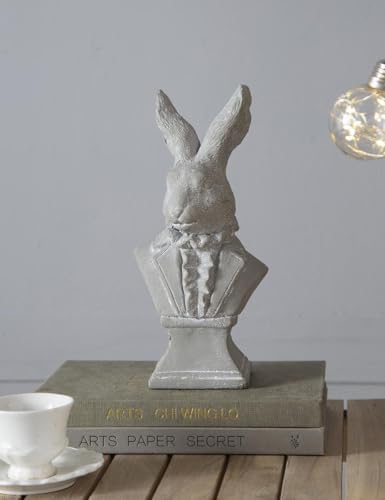 Cement Rabbit Sculpture 11-Inch Garden Decor