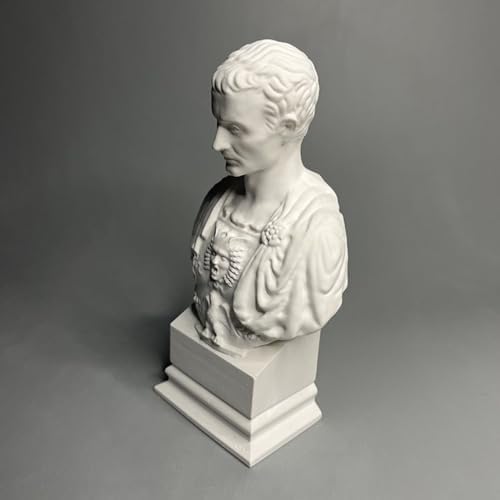Julius Caesar Roman Bust Statue - White Plaster Decor