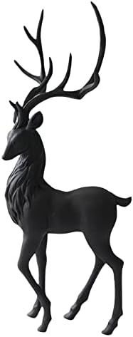 Creative Reindeer Ornament Figurine Craft Elk Sculpture Black Standing