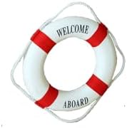 MorroMorn Lifebuoy Wall Decor - Red Nautical Style