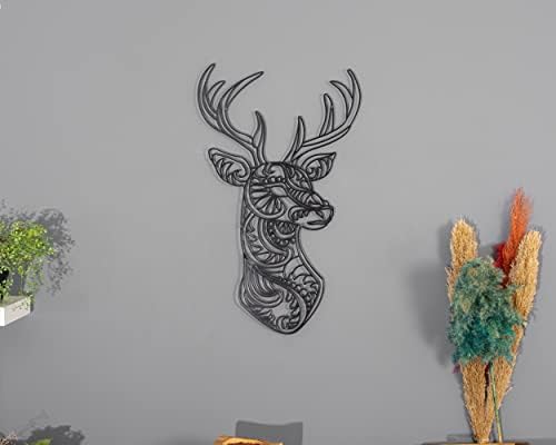YOBESHO Matte Black Deer Wall Sculpture