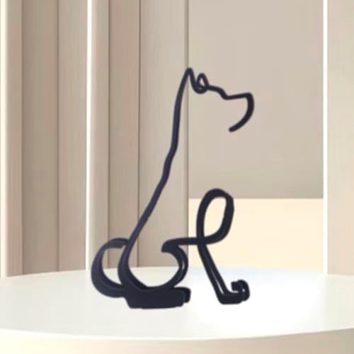 Modern Black Metal Cat Wall Sculpture