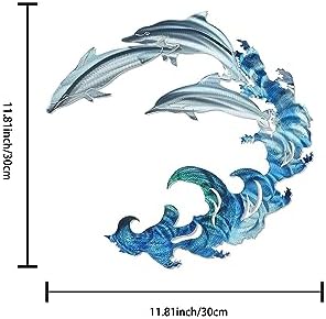 Metal Dolphin Spray Wall Decor 1181inch