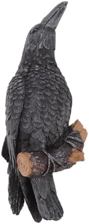 Cyrank Resin Raven Statue Black Wall Mountable Decor
