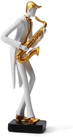 HAUCOZE Musician Saxophone Sculpture 10 Inch Statue