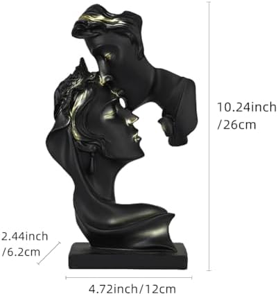 Couples Kiss Sculpture Abstract Art Resin Statue