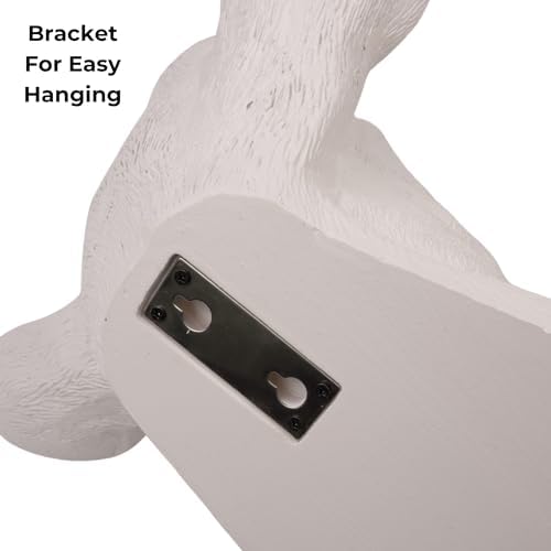 Needzo White Faux Deer Head Sculpted Resin Wall Mount 20x16