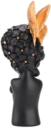 BRABUD Resin Girl Statue with Butterfly Black Sculpture