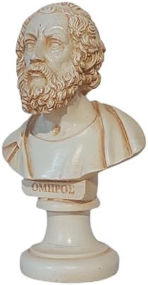 Homer Bust Statue Alabaster Figurine 6 Inch