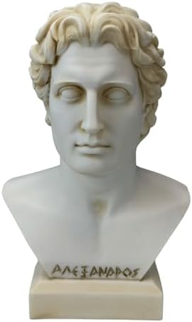 Alexander The Great Marble Bust Statue Aged Patina