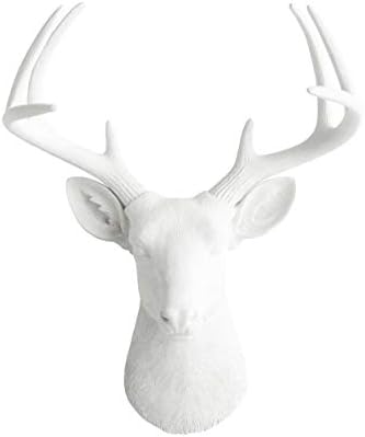 Wall Charmers Large White Faux Deer Head Wall Decor