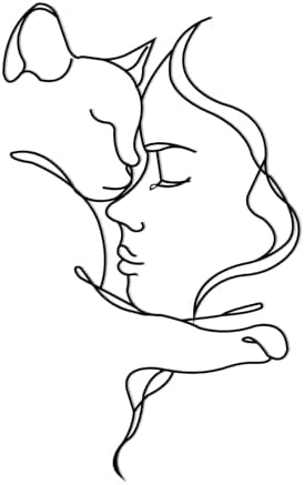 Cat and Woman Wall Art Sculpture 24x15