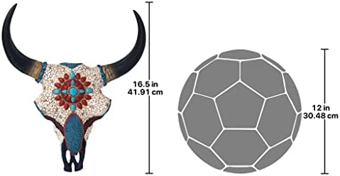 Mystic Plains Warrior Faux Gem Cow Skull Wall Sculpture