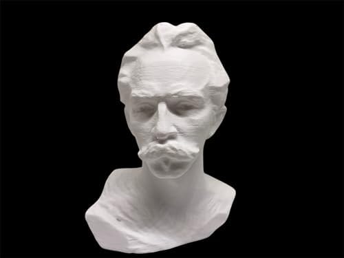 Jos Marti 3D Printed Classical Bust Sculpture in White Plaster Cast