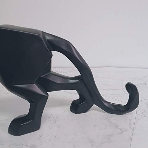 ASNOMY Black Cheetah Polyresin Statue Home Decor