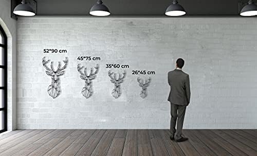 DEKADRON Geometric Deer Wall Sculpture 3D Metal Art