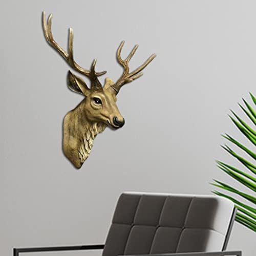 Fenteer 3D Deer Head Wall Sculpture Natural Color