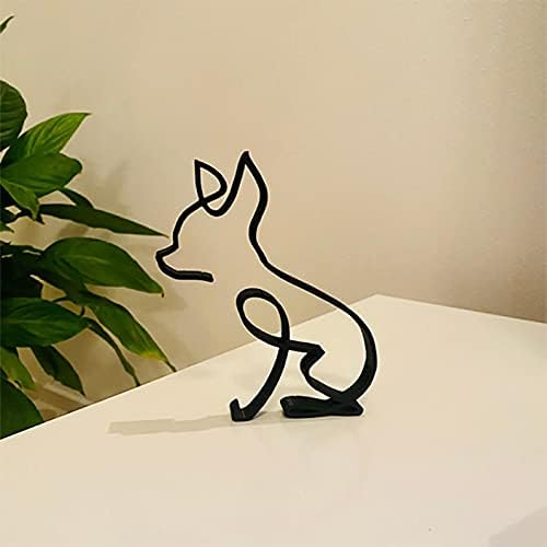 Metal Dog Minimalist Wall Sculpture Art Decor